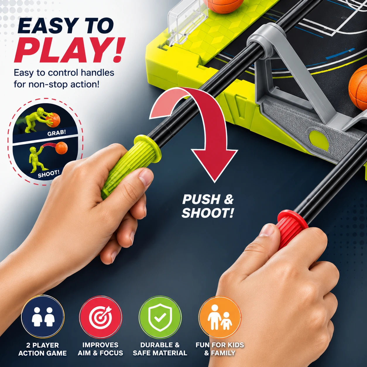 🎮Fun Tabletop Family Indoor Basketball Shooting Game for Kids & Adults