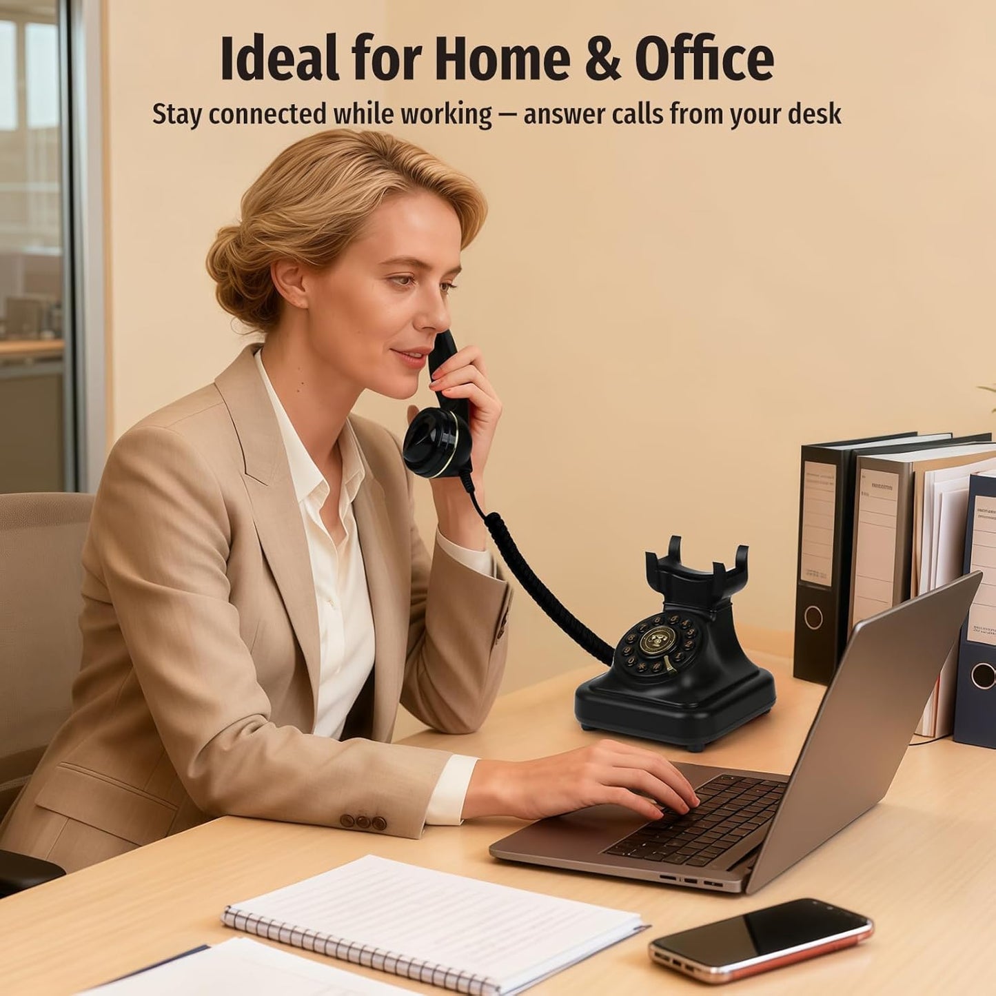 ☎️Bluetooth Retro Phone – Cordless Landline Style