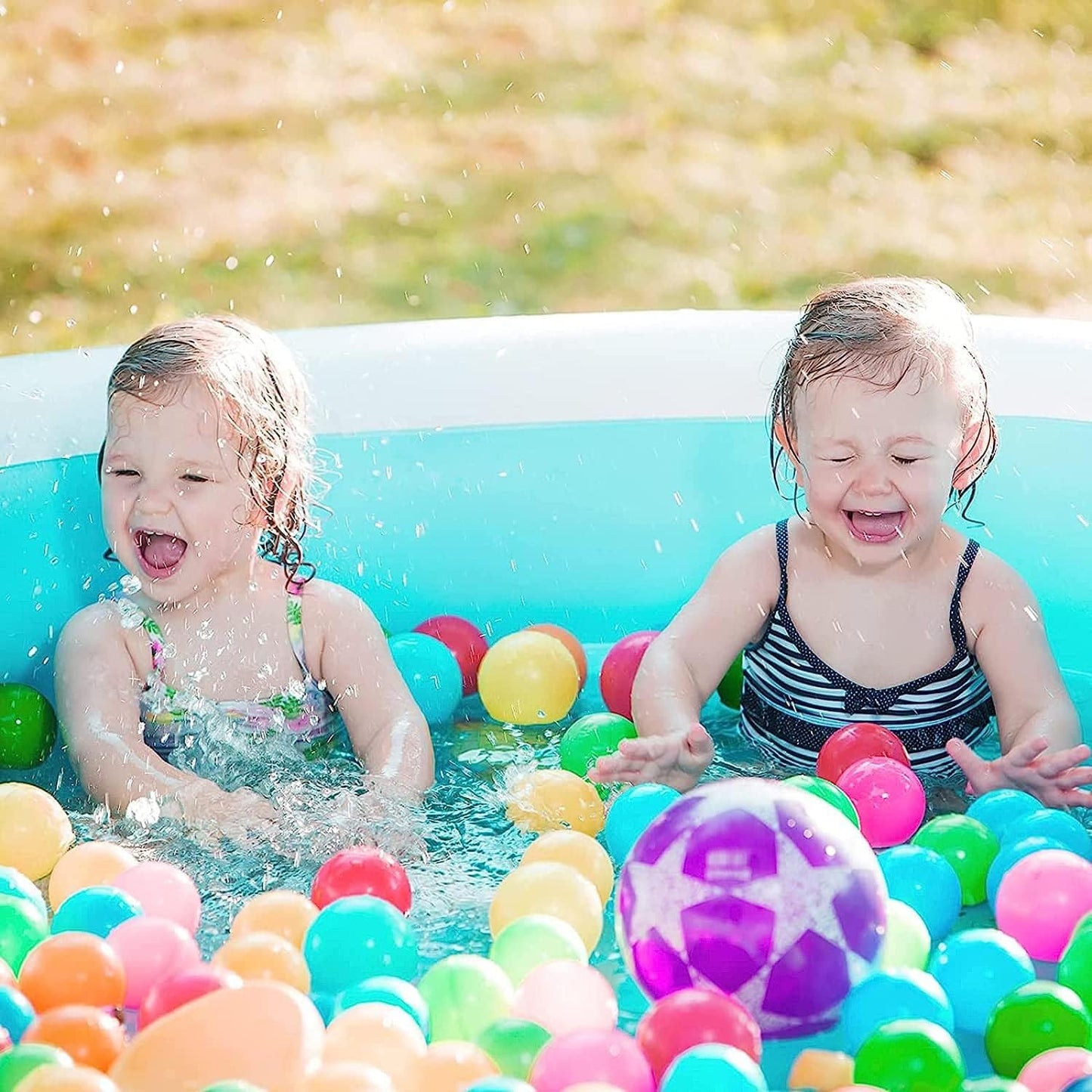 🏊 Inflatable Pool with Backrest | 229cm Diameter | Thick PVC | Portable