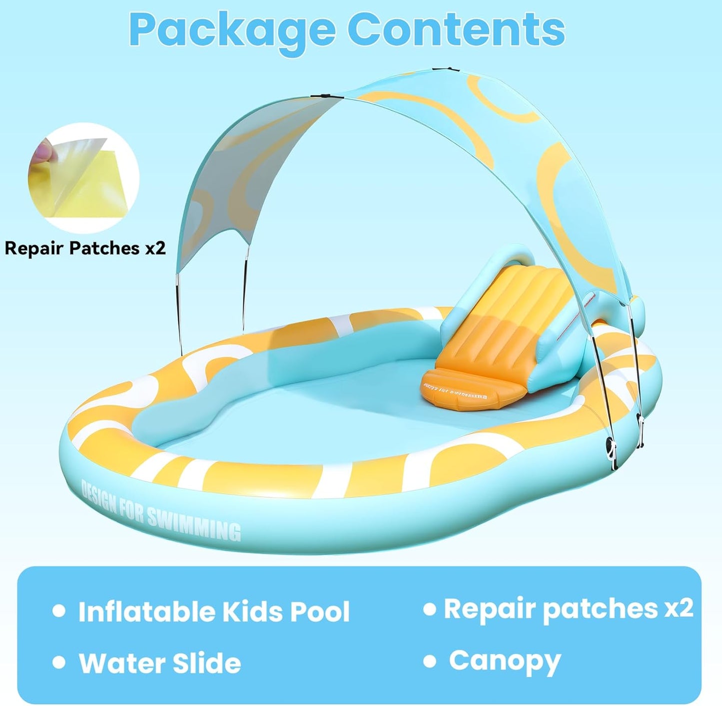 🏊♂️Inflatable Kids Swimming Pool with Slide