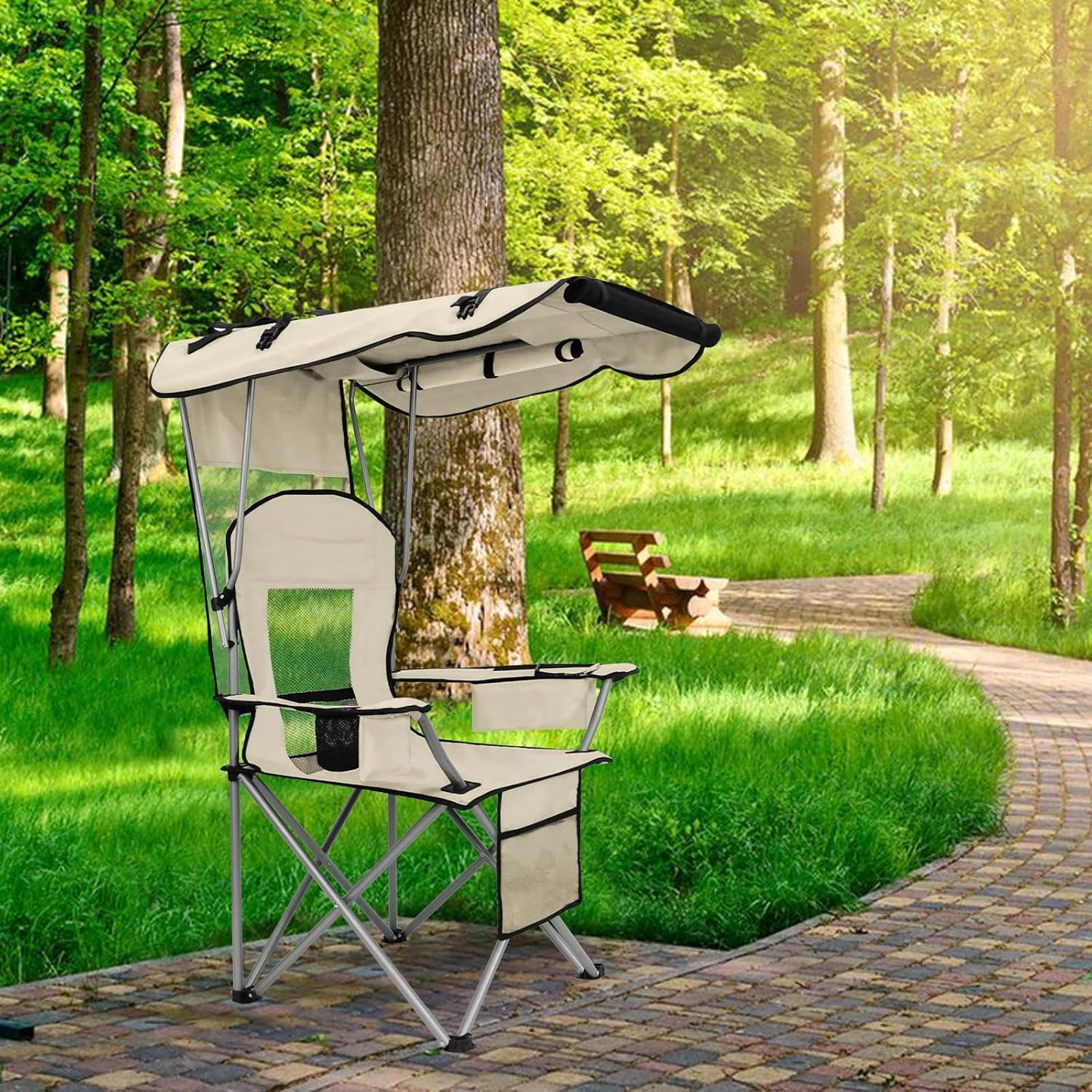 ⛱️ Portable Folding Camping Beach Chair with Canopy Shade