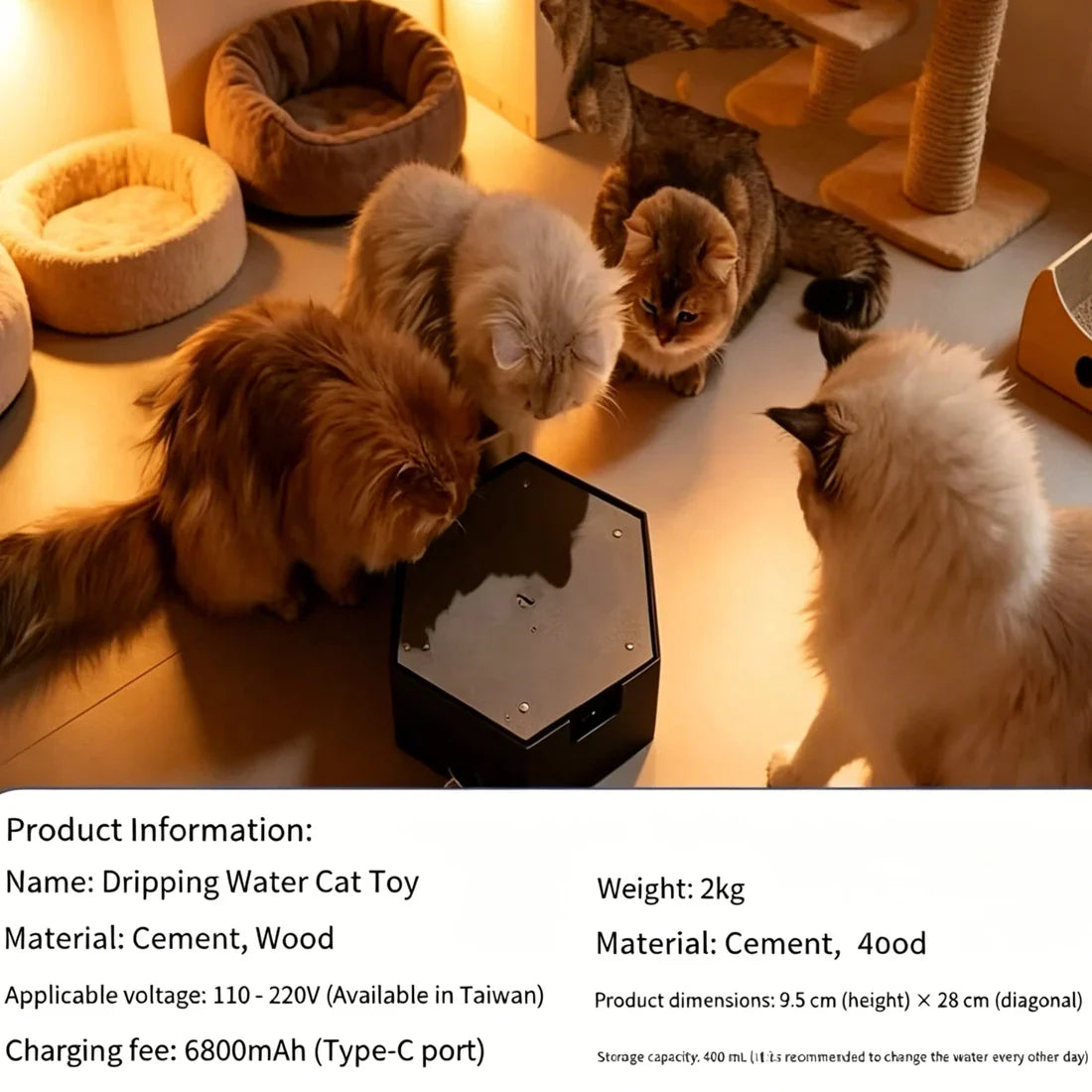 🐾 Automatic Drip Cat Water Toy