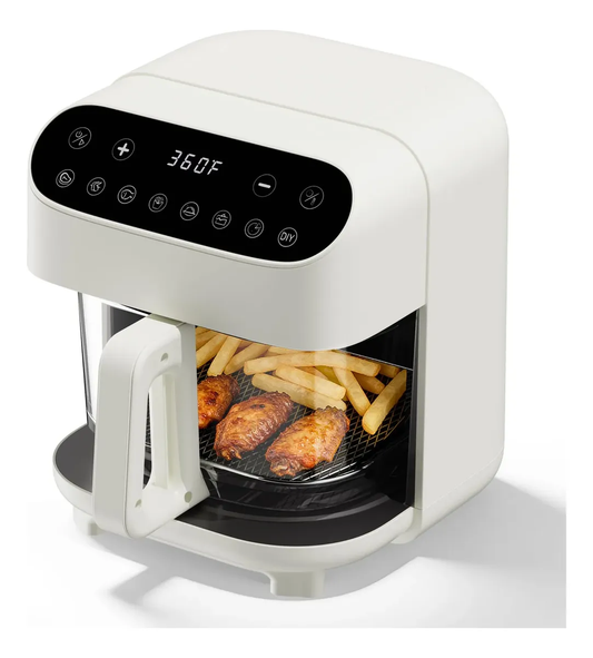 🍟 5Qt Glass Air Fryer | Pure Borosilicate Basket | 8 Smart Presets | Dishwasher Safe