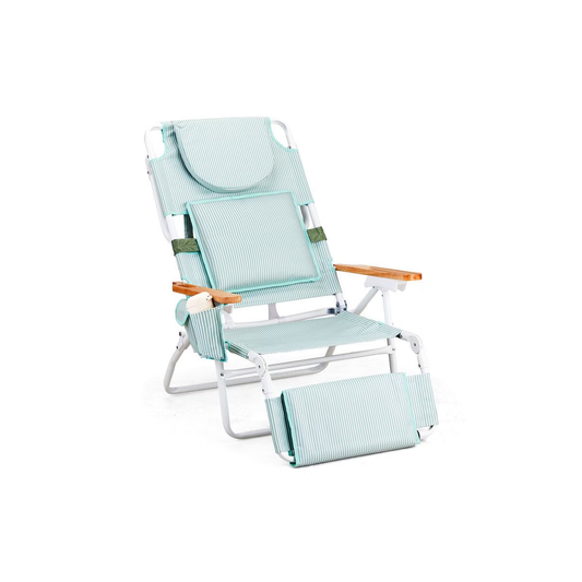 ☀️ 3-in-1 Patio Recliner | Face Cutout | Extendable Leg Rest | Cup Holder & Storage