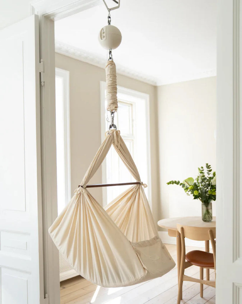 🌙 Baby Cradle Bundle | Quiet Rocking Motor | 3–12 kg | Organic Cotton