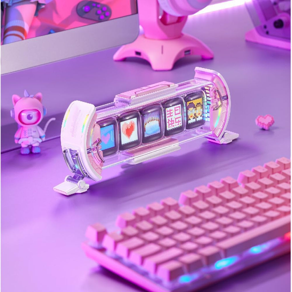 🖼️ Pixel Art Info Display | 5× IPS Screens | WiFi | APP Control | Desk Decor