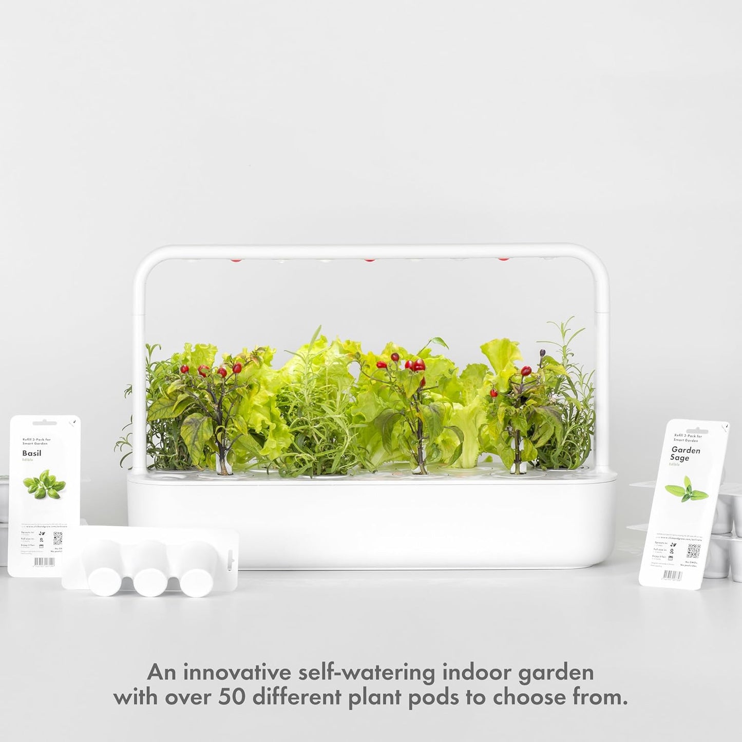 🌱 Indoor Herb Garden Kit | Smart Soil | Automatic Grow Light | 9 Plant Pods