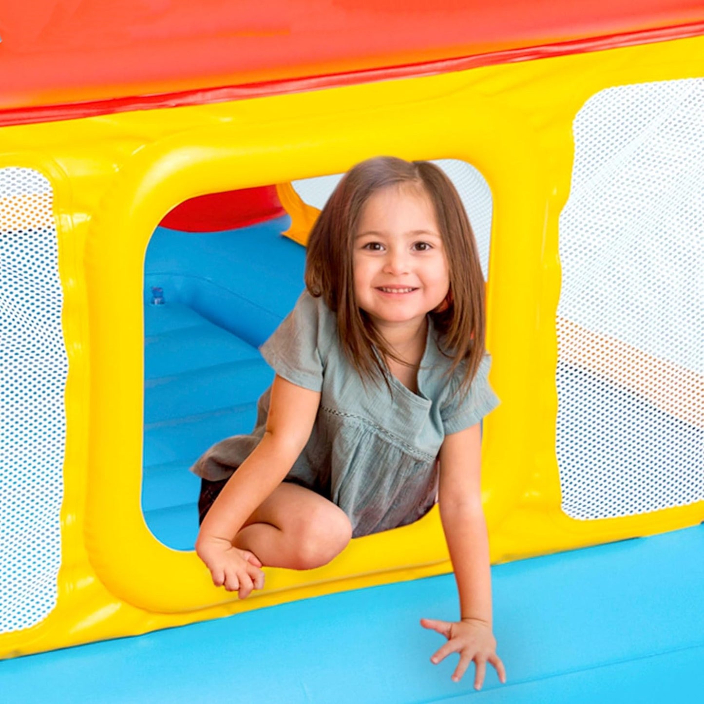 🏰 Inflatable Playhouse Bouncer | Crawl‑Through Door | Ages 3–6 | 120 lbs Cap.