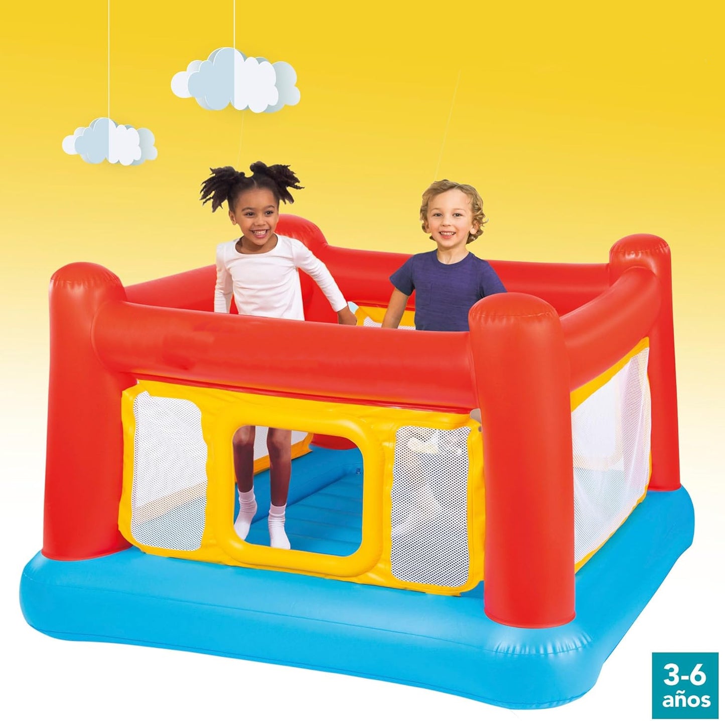 🏰 Inflatable Playhouse Bouncer | Crawl‑Through Door | Ages 3–6 | 120 lbs Cap.