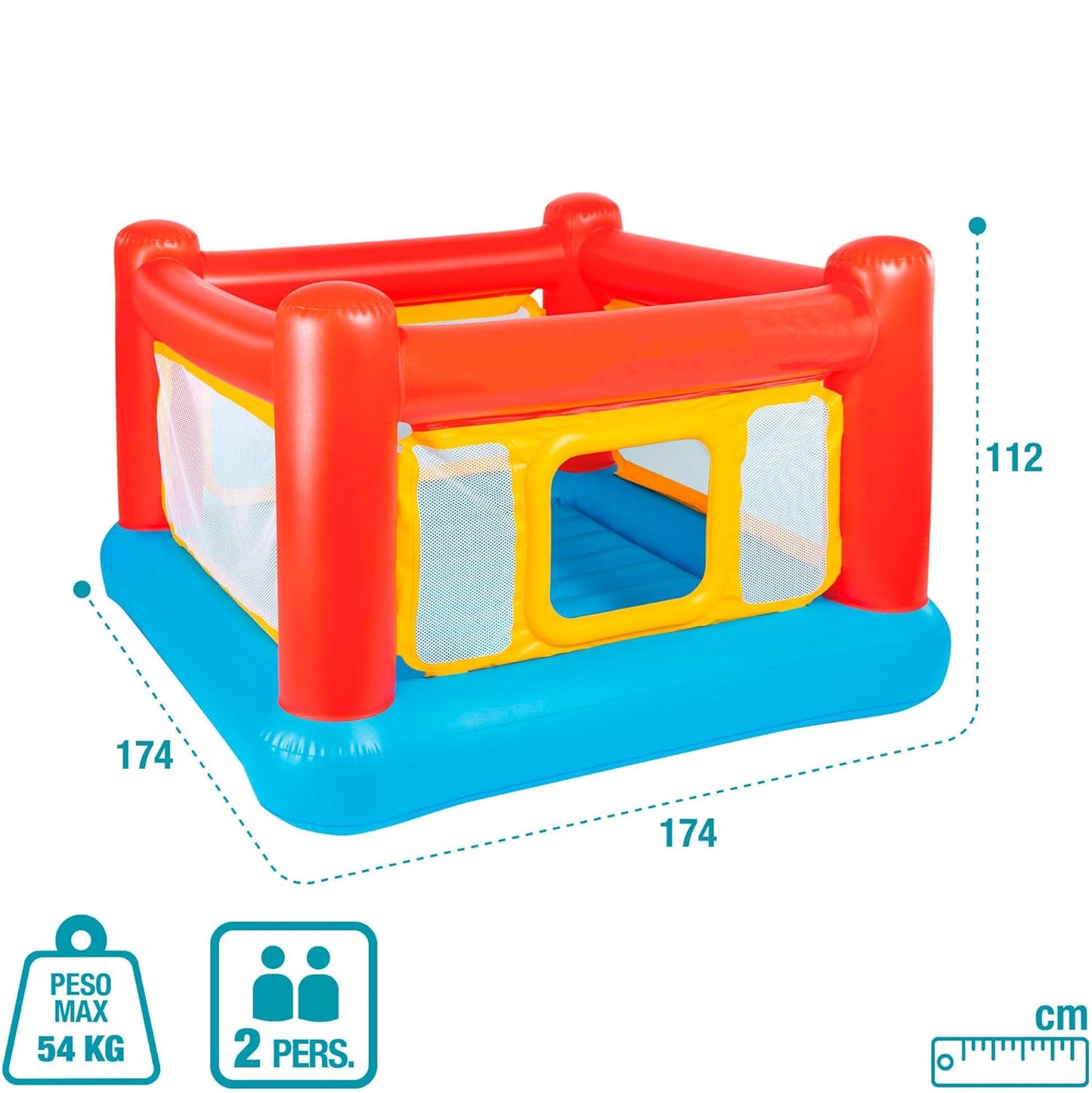 🏰 Inflatable Playhouse Bouncer | Crawl‑Through Door | Ages 3–6 | 120 lbs Cap.