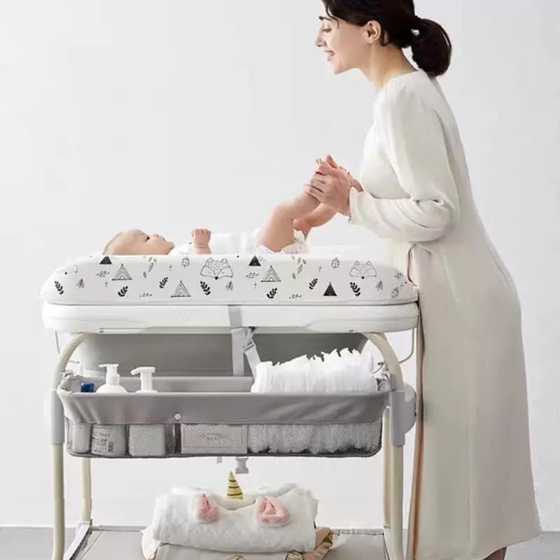 🛀 2-in-1 Baby Bathtub & Changing Station | Lockable Wheels | Storage Tray | Space-Saving