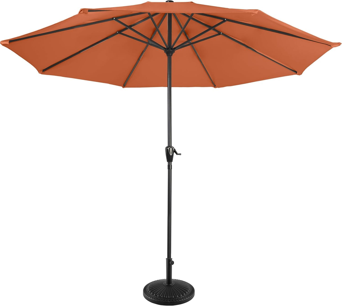 ☂️ 9ft Round Patio Umbrella | Easy Crank | Vented Canopy | Orange