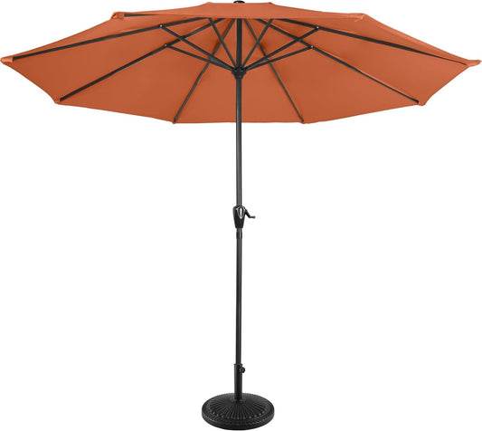 ☂️ 9ft Round Patio Umbrella | Easy Crank | Vented Canopy | Orange