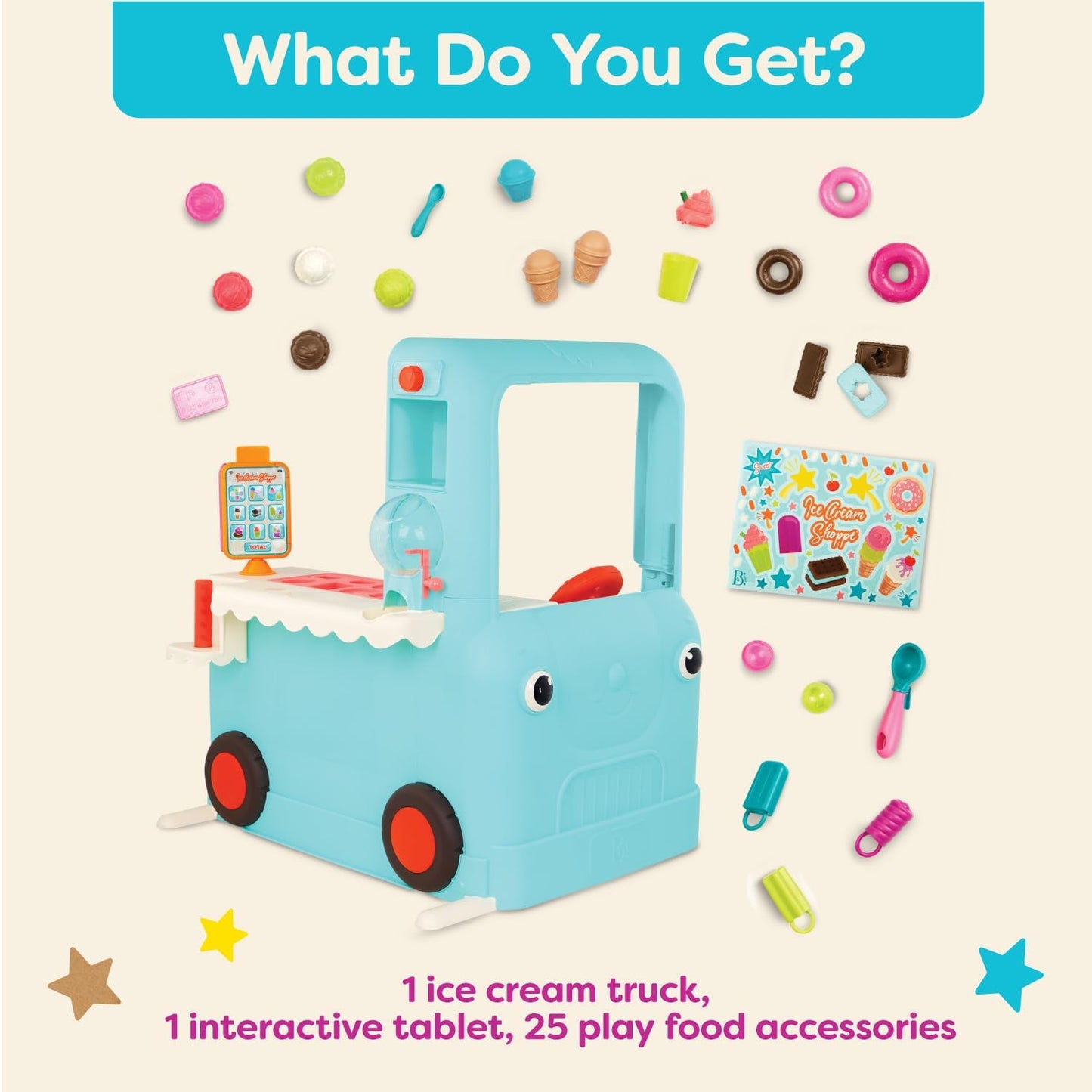 🍦 Interactive Ice Cream Truck | Pretend Play Set | Tablet + 30+ Sounds | Ages 2+