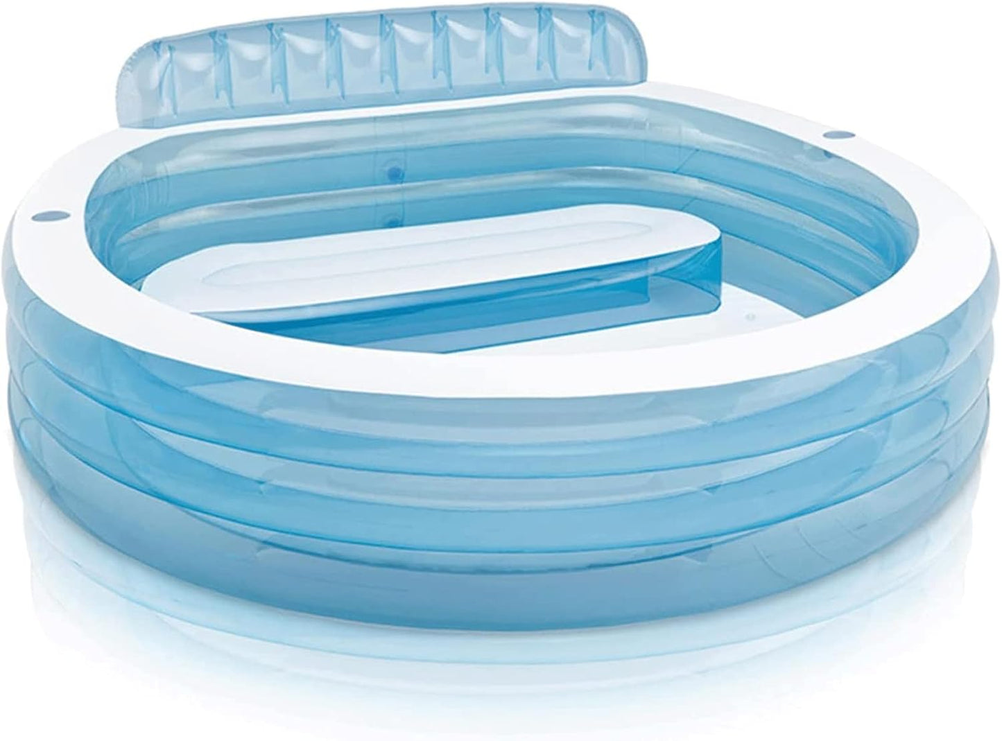 🏊 Inflatable Pool with Backrest | 229cm Diameter | Thick PVC | Portable
