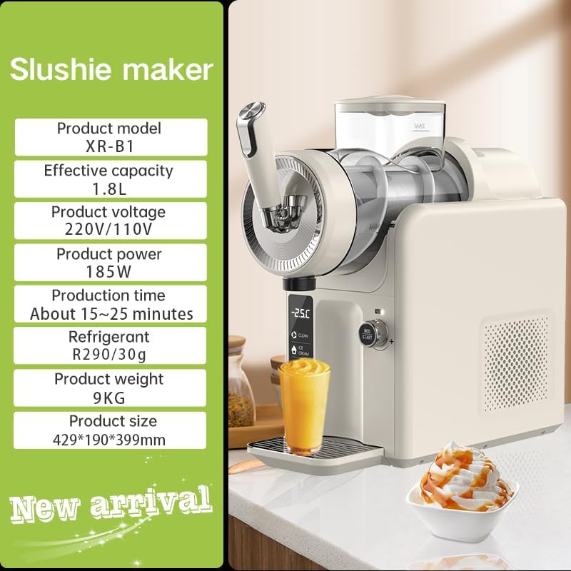❄️ 1.8L Slushie Machine | 5 Presets | 15‑Min Freeze | Self‑Cleaning | Low Noise
