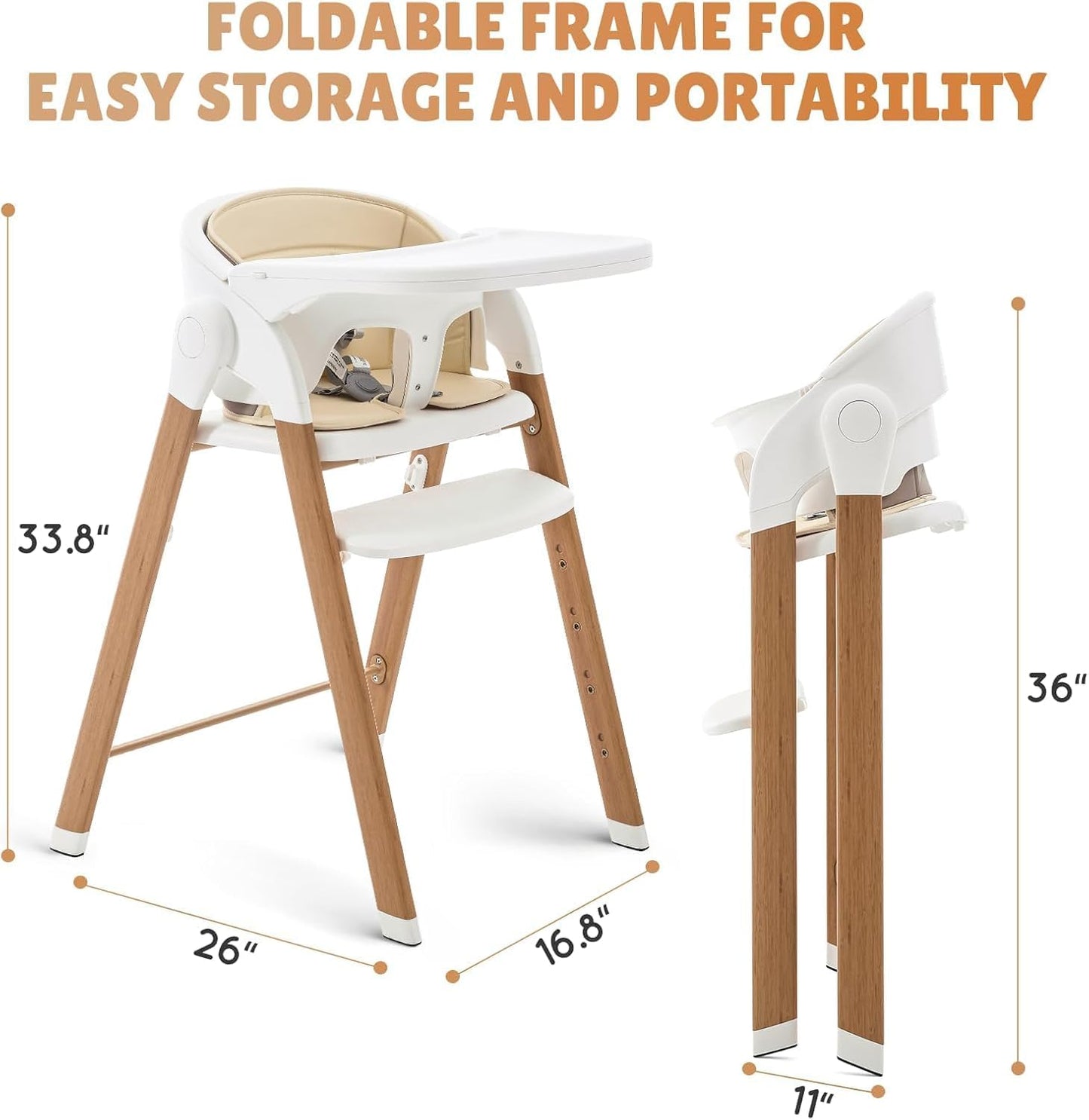 🪑 5-in-1 Convertible High Chair | Grows to Adult Chair | 210 lbs Cap.