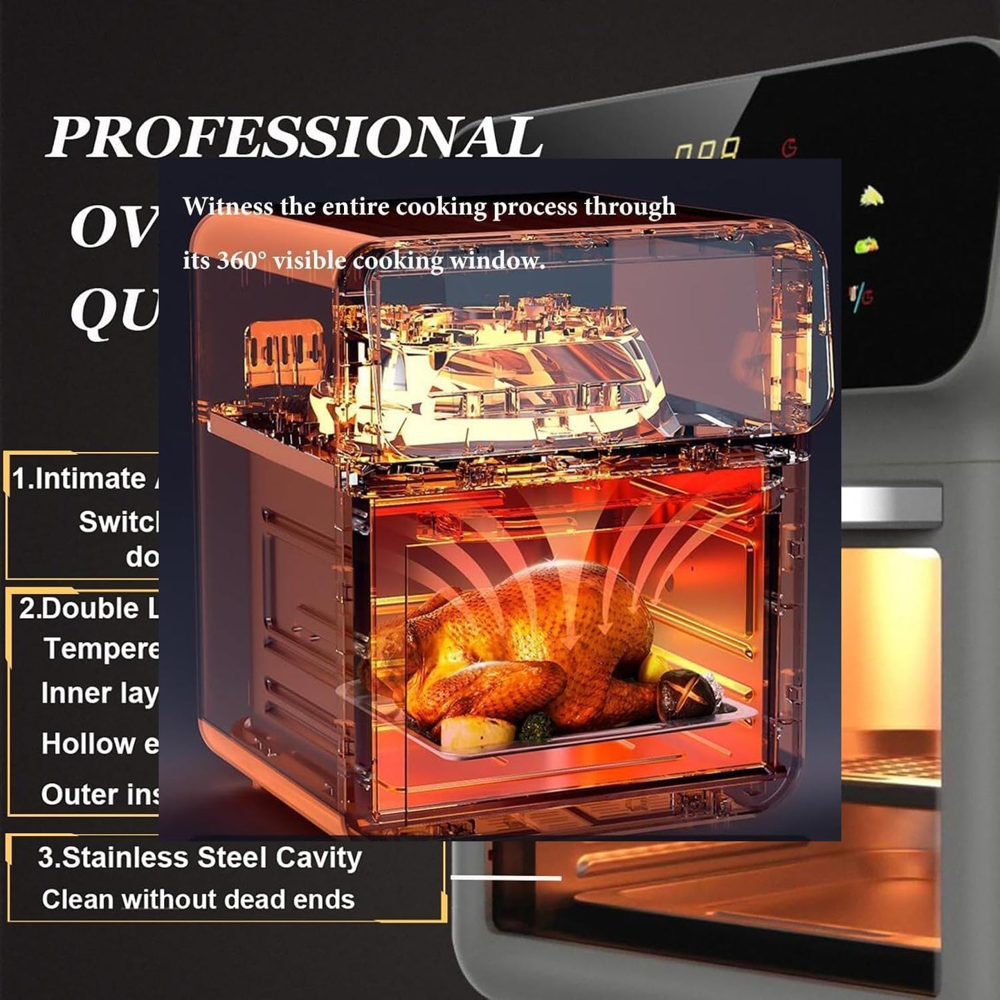 🍟 15L Multi-Function Air Fryer Oven | Steam Self-Cleaning | 25 Presets | Bake, Dry, Ferment