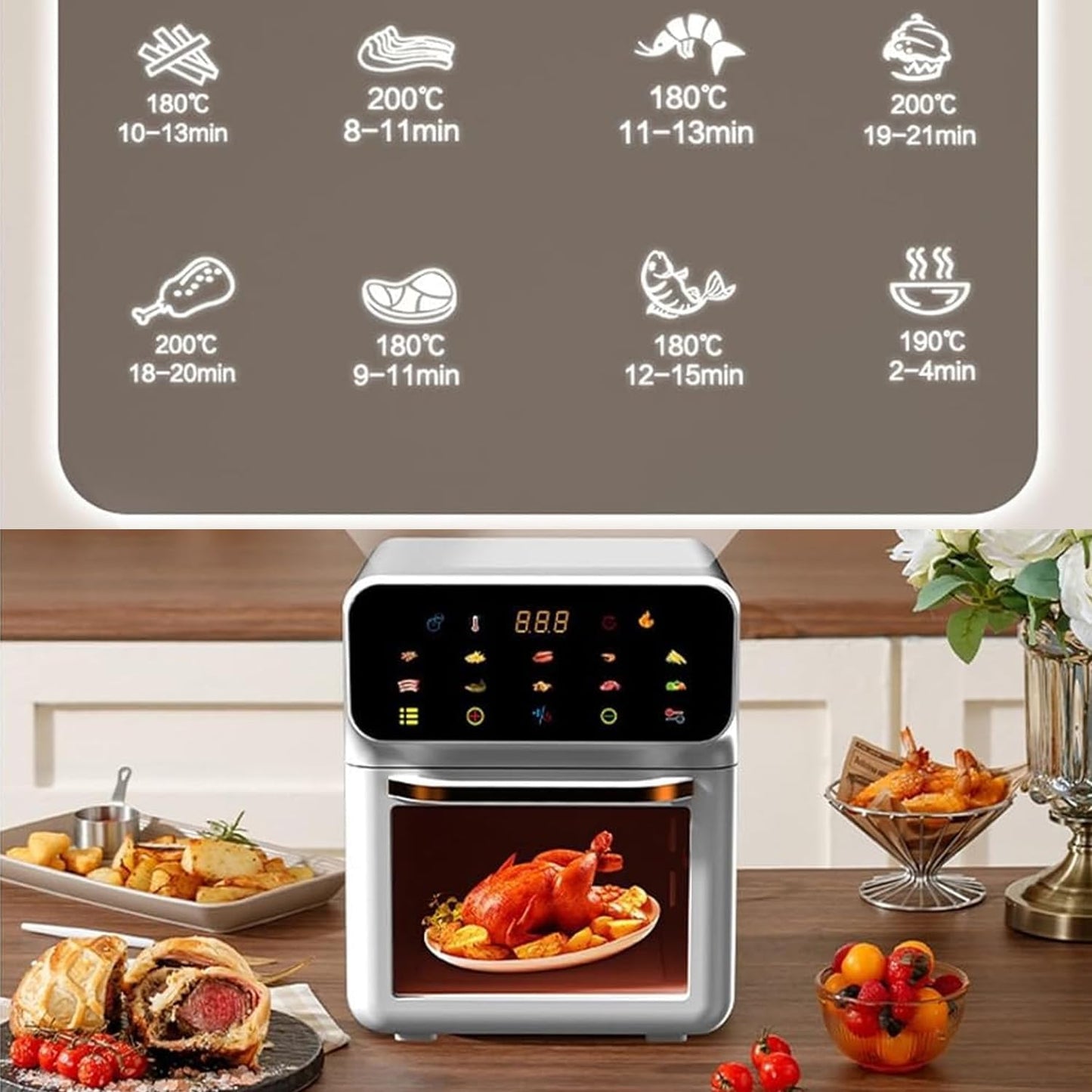 🍟 15L Multi-Function Air Fryer Oven | Steam Self-Cleaning | 25 Presets | Bake, Dry, Ferment