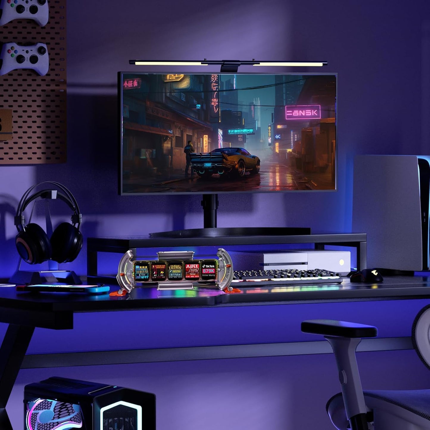 🖼️ Pixel Art Info Display | 5× IPS Screens | WiFi | APP Control | Desk Decor