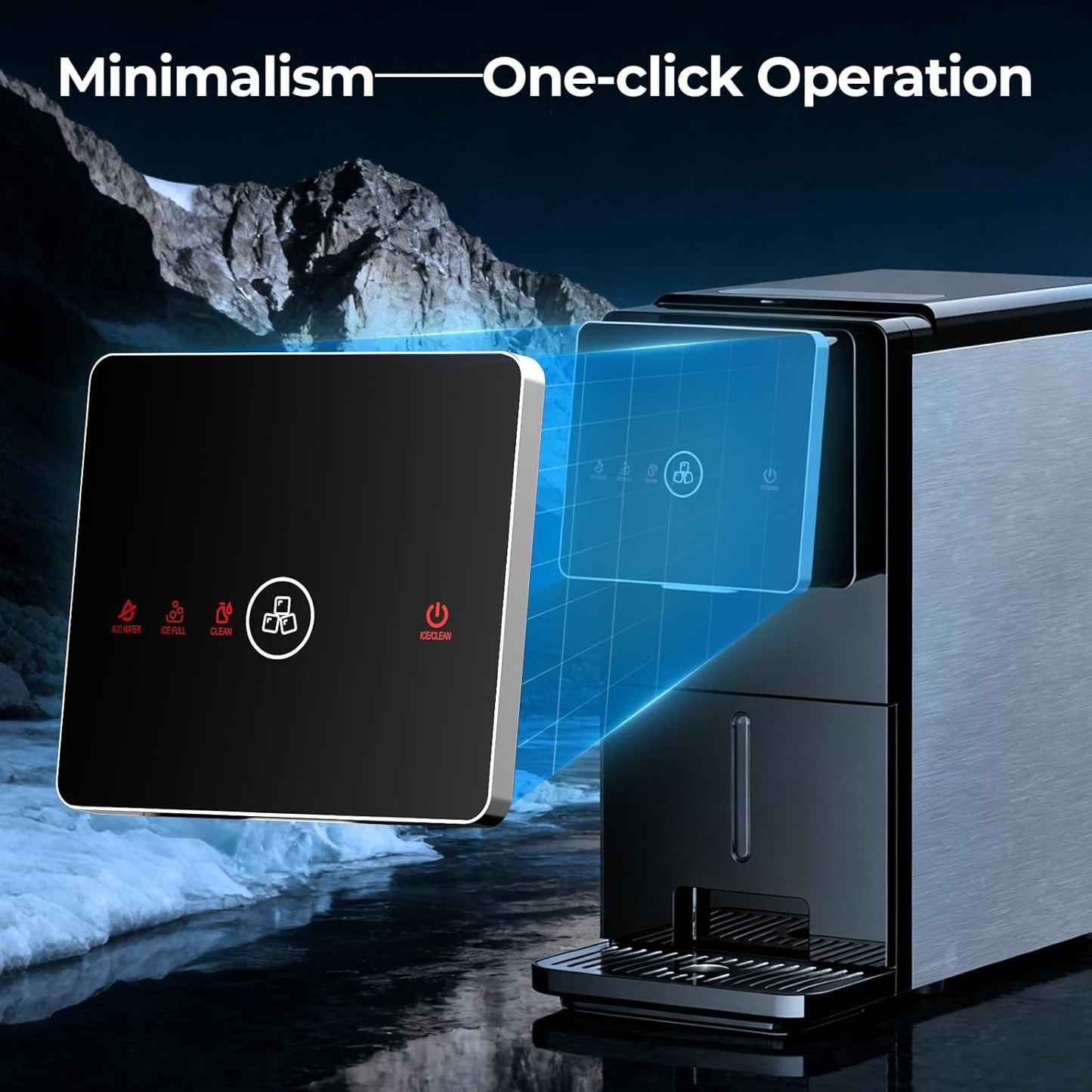 🧊 Countertop Nugget Ice Maker | 33 lbs/Day | Self-Cleaning | Touch Screen | 1.8L Tank
