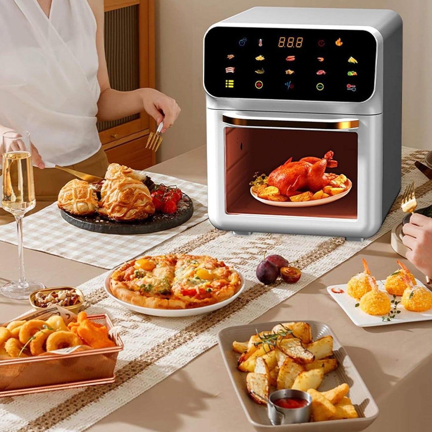 🍟 15L Multi-Function Air Fryer Oven | Steam Self-Cleaning | 25 Presets | Bake, Dry, Ferment