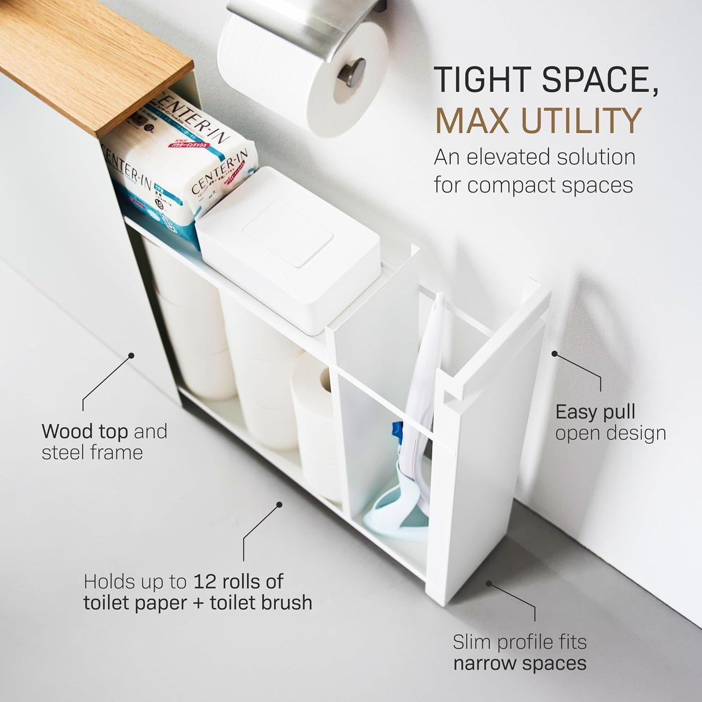 🚽 Pull-Out Bathroom Storage Cabinet