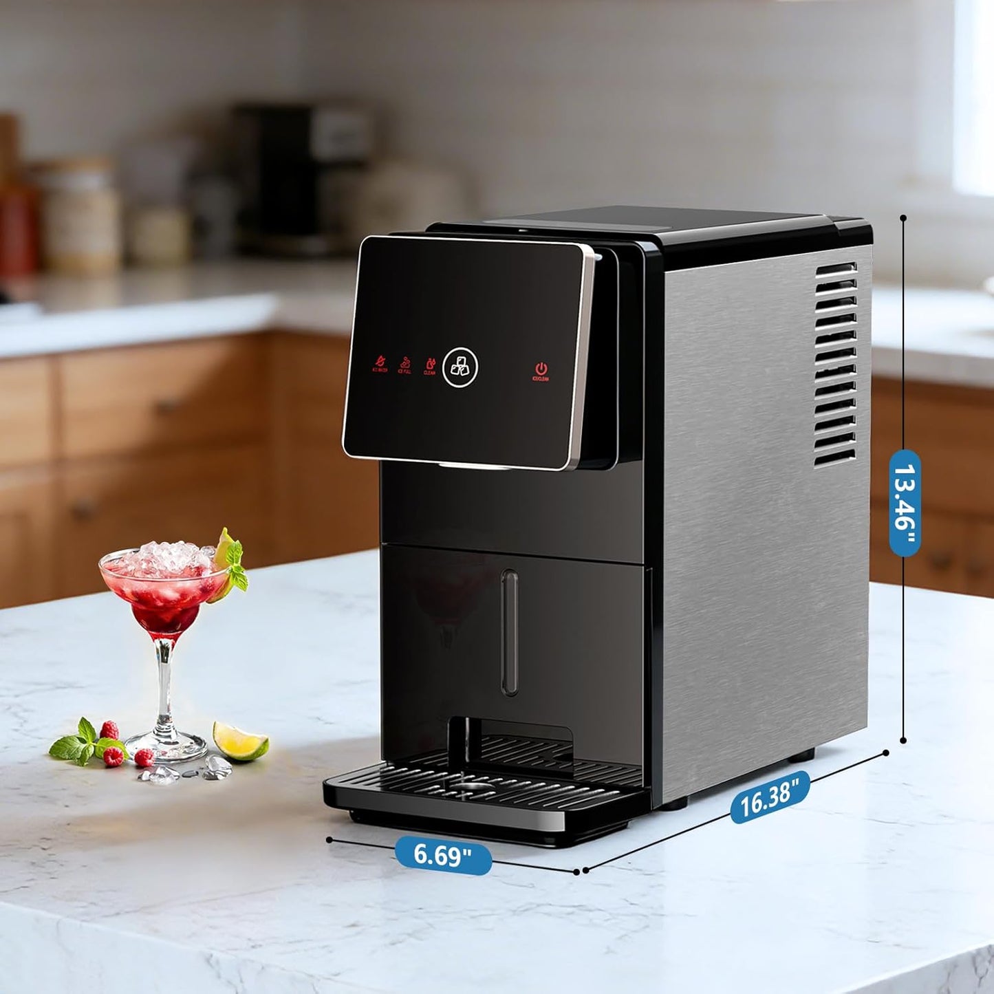 🧊 Countertop Nugget Ice Maker | 33 lbs/Day | Self-Cleaning | Touch Screen | 1.8L Tank