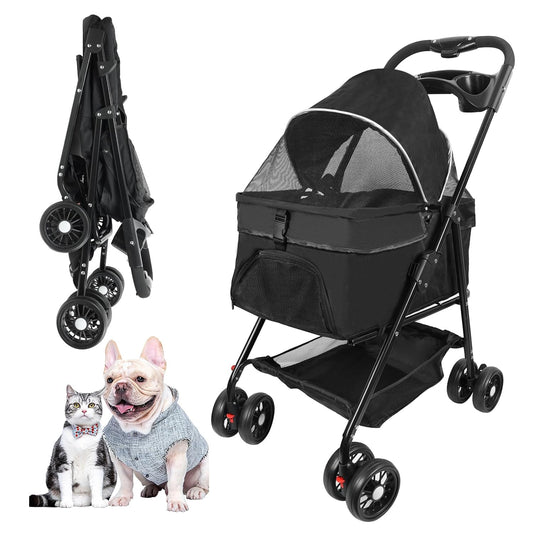 🐾 Pet Stroller | 4‑Wheel Foldable | For Cats & Small Dogs