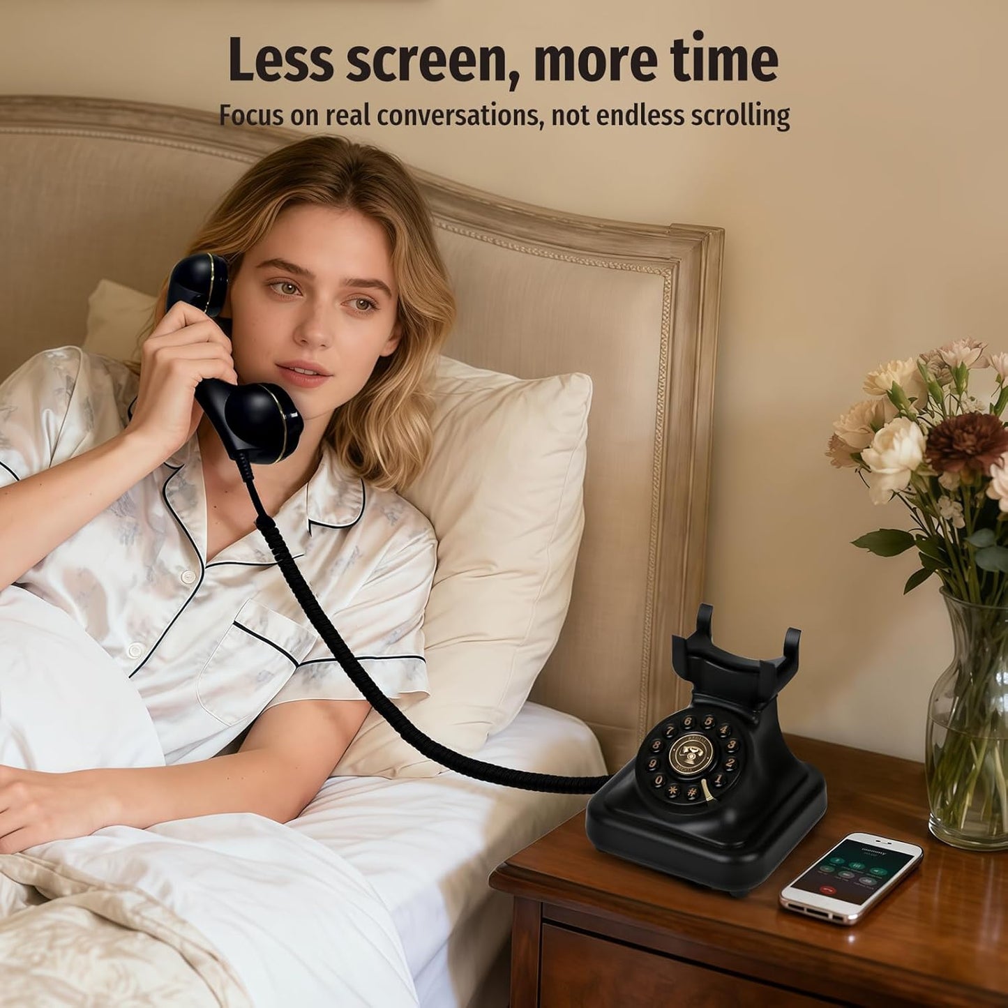 ☎️Bluetooth Retro Phone – Cordless Landline Style
