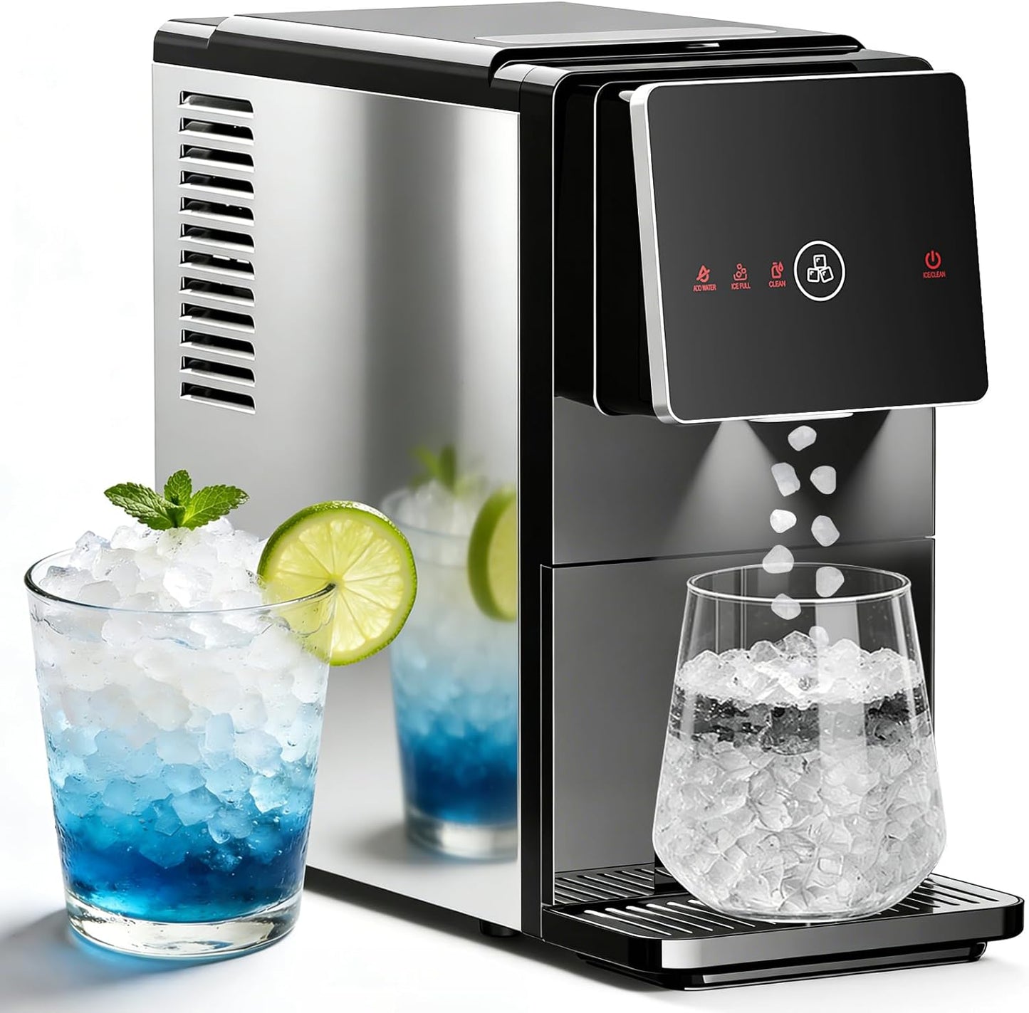 🧊 Countertop Nugget Ice Maker | 33 lbs/Day | Self-Cleaning | Touch Screen | 1.8L Tank