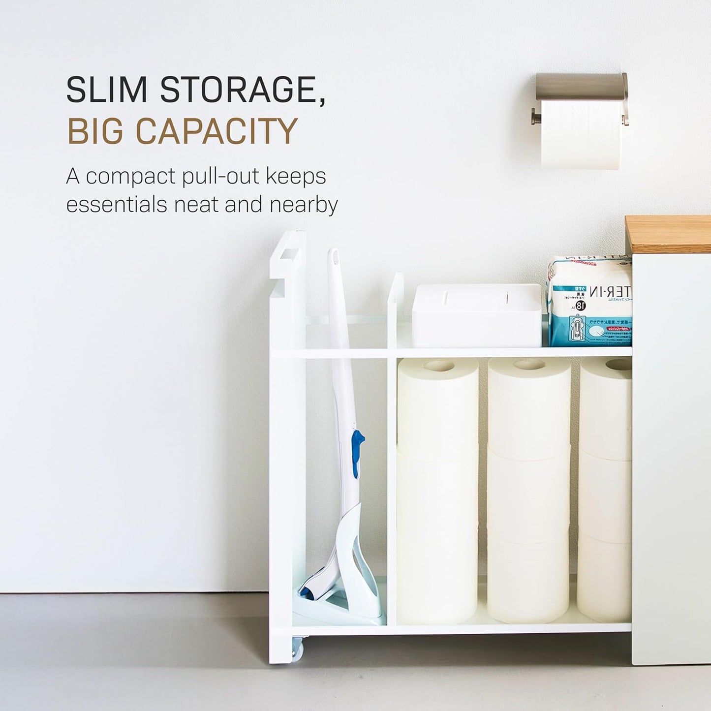 🚽 Pull-Out Bathroom Storage Cabinet