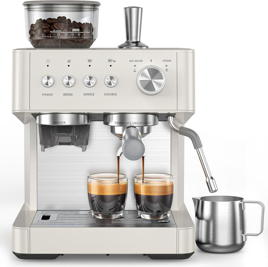 ☕ 20 Bar Espresso Machine | Built-in Grinder | Anti-Clog