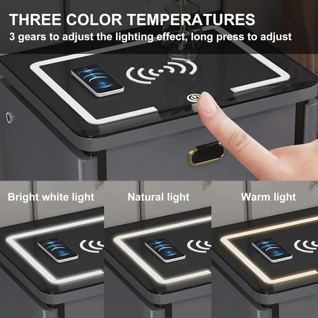 ✨ Smart LED Bedside Table