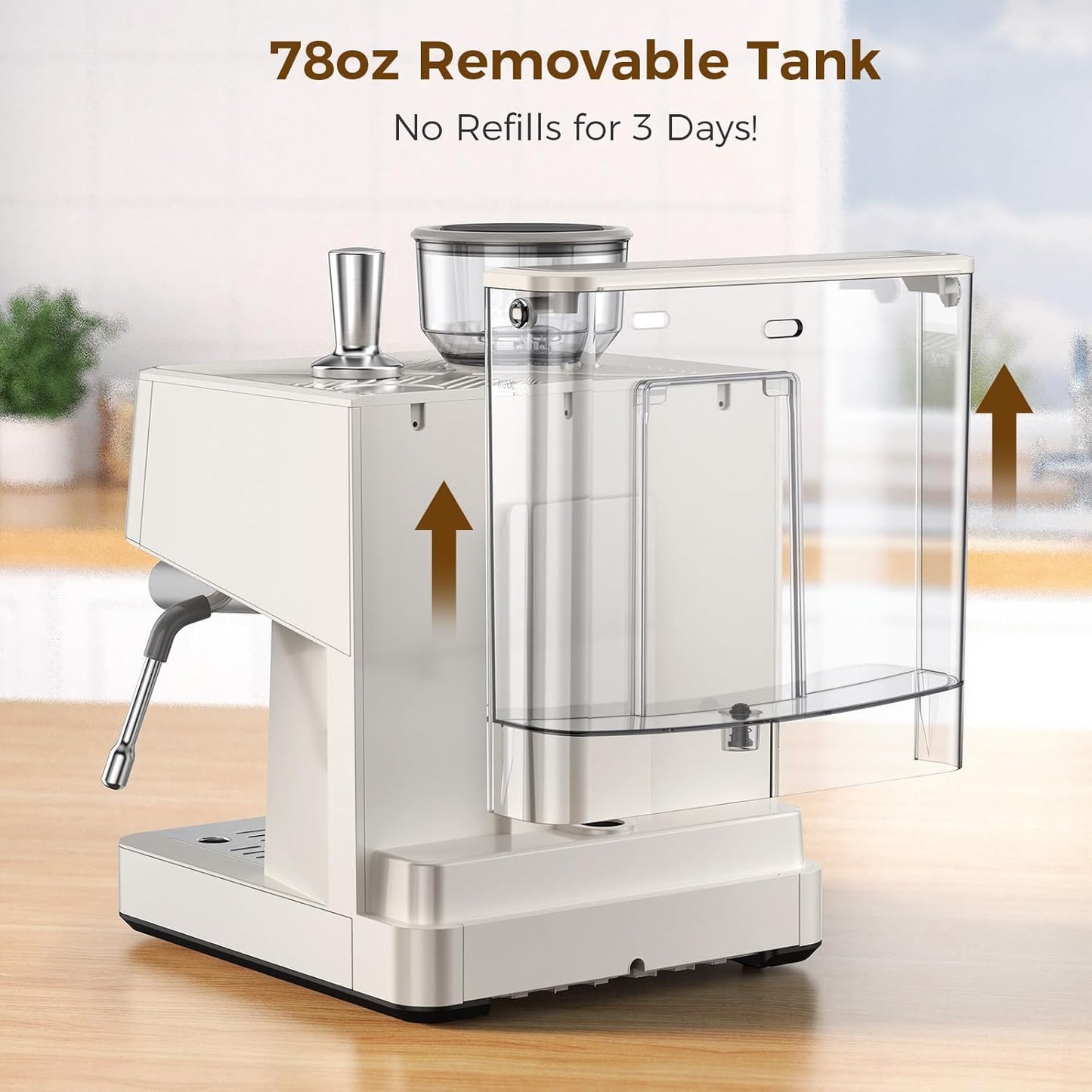 ☕ 20 Bar Espresso Machine | Built-in Grinder | Anti-Clog