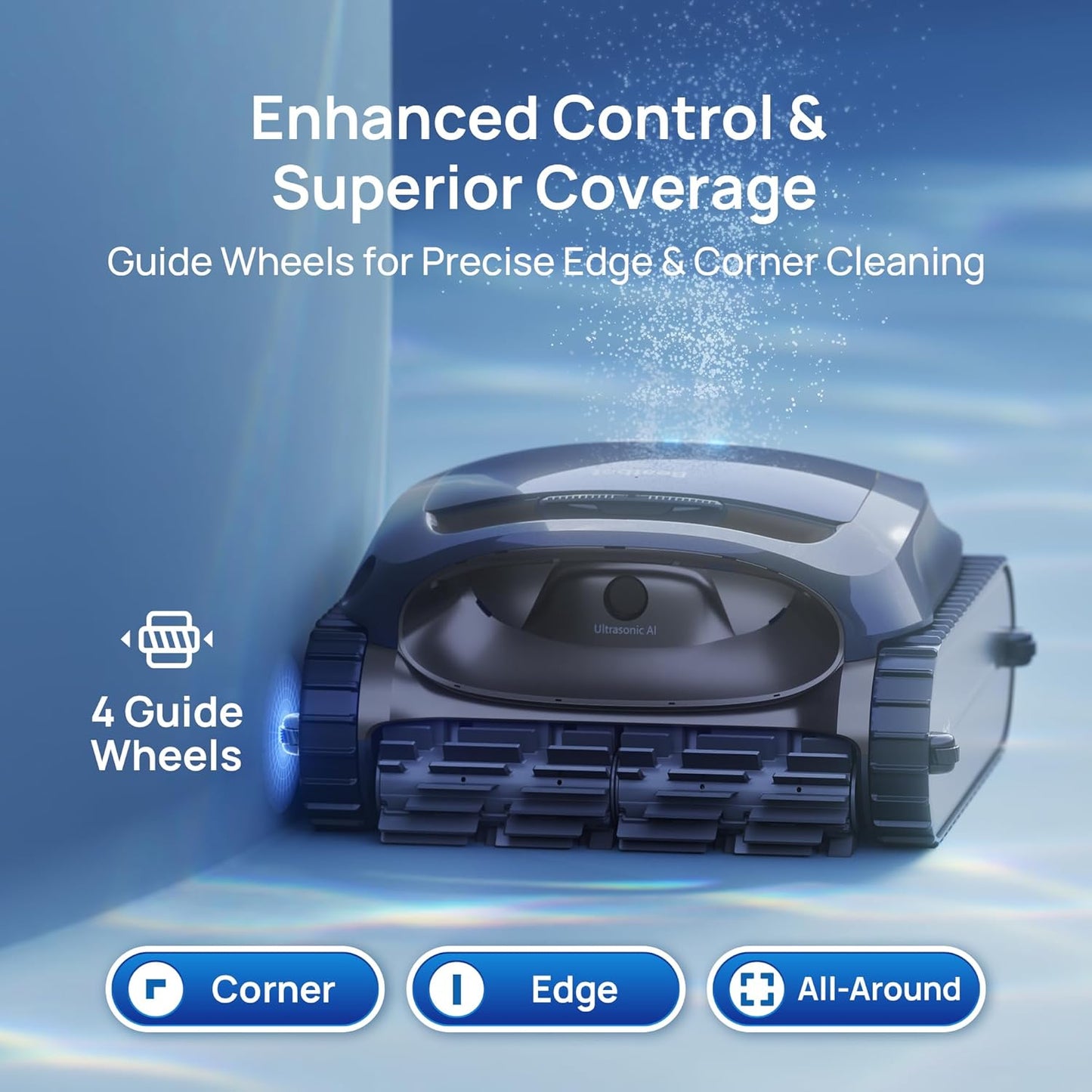🤖 Smart Robotic Pool Cleaner – Floors, Walls & Waterline