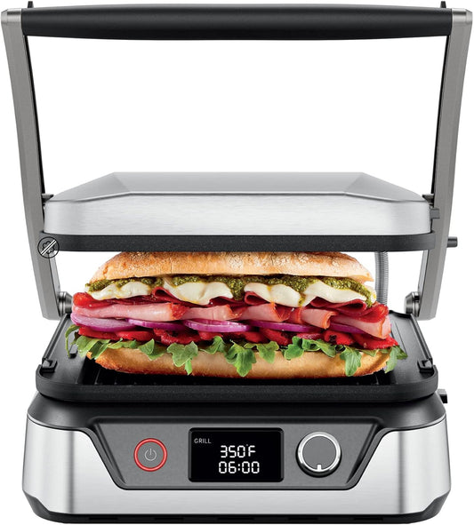 🥪 5-in-1 Panini Press & Grill | Opens 180° | Removable Plates | LCD Timer