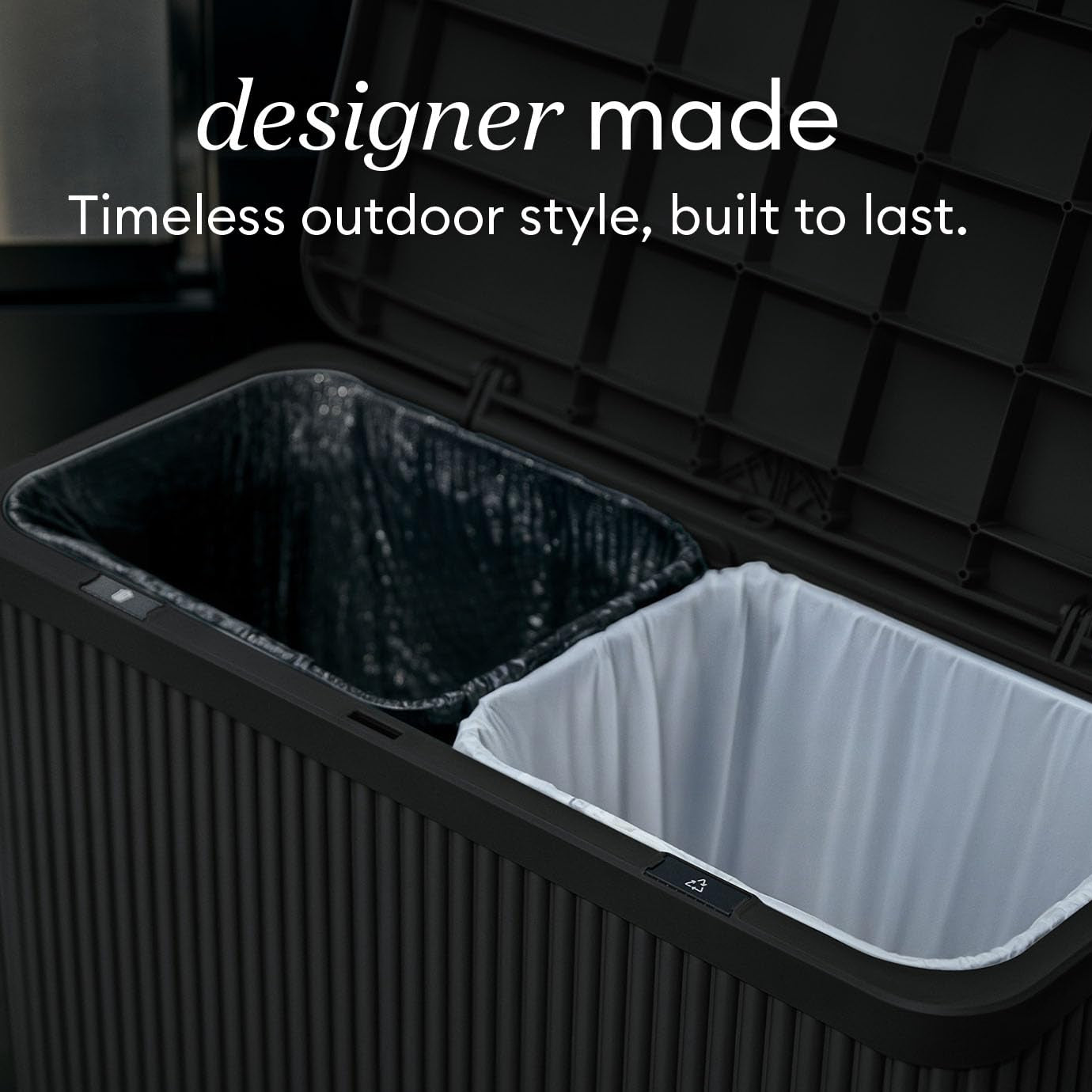 🗑️ Outdoor Trash Can with Lid, Modern Design for Patio, Pool & Backyard