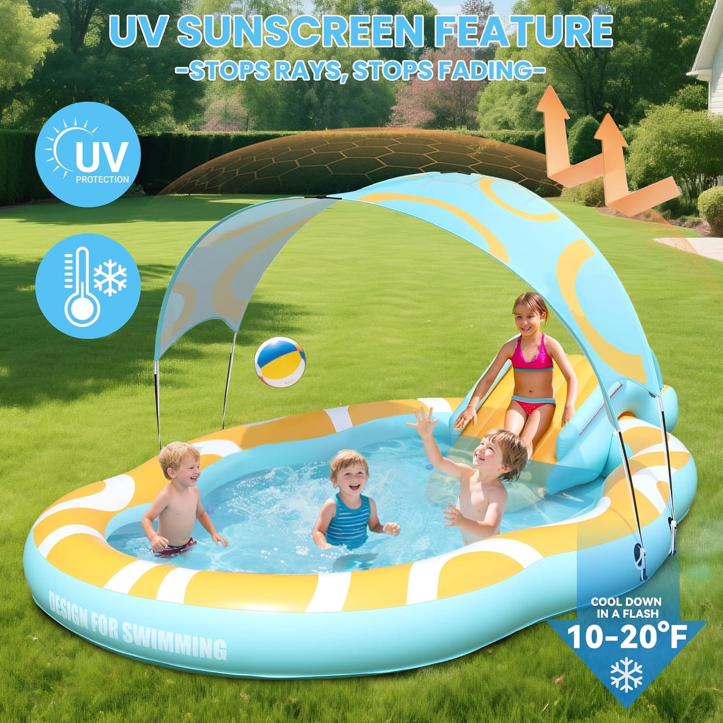🏊‍♂️Inflatable Kids Swimming Pool with Slide