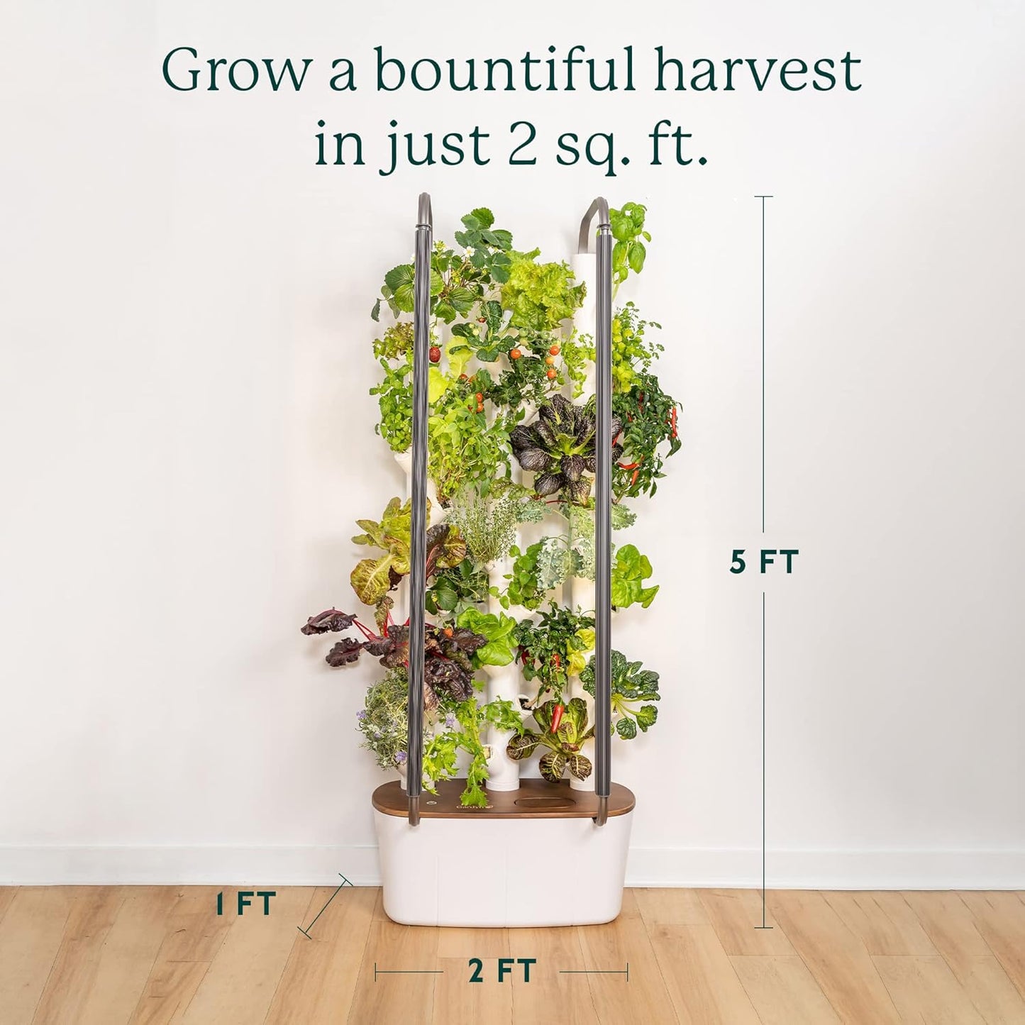 🌿 Vertical Hydroponic Garden | 30 Plants | 2 sq. ft. | AI Assistant | LED Grow Lights