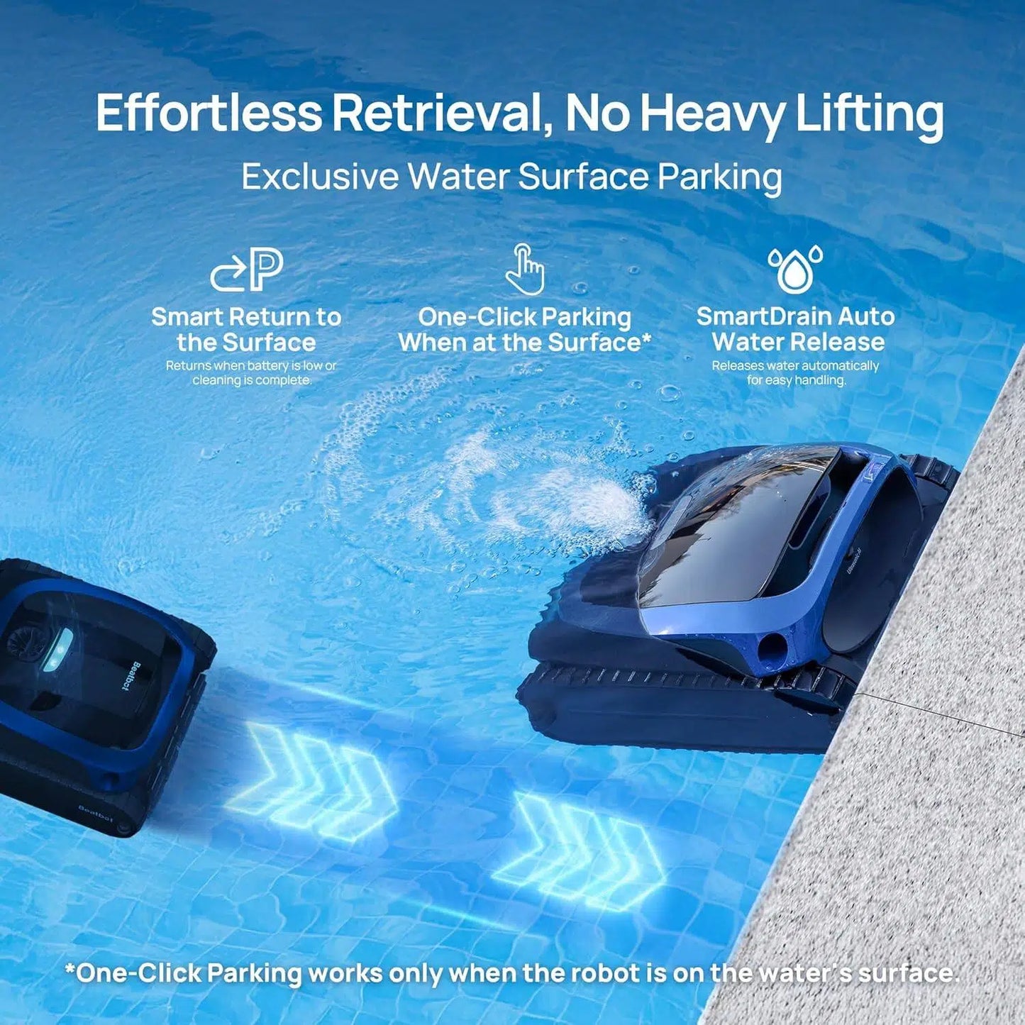 🤖 Smart Robotic Pool Cleaner – Floors, Walls & Waterline