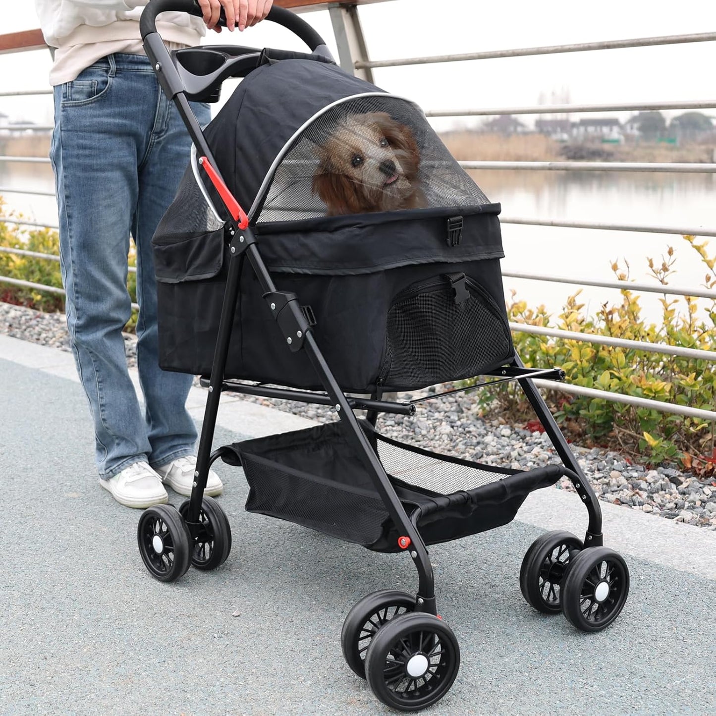 🐾 Pet Stroller | 4‑Wheel Foldable | For Cats & Small Dogs