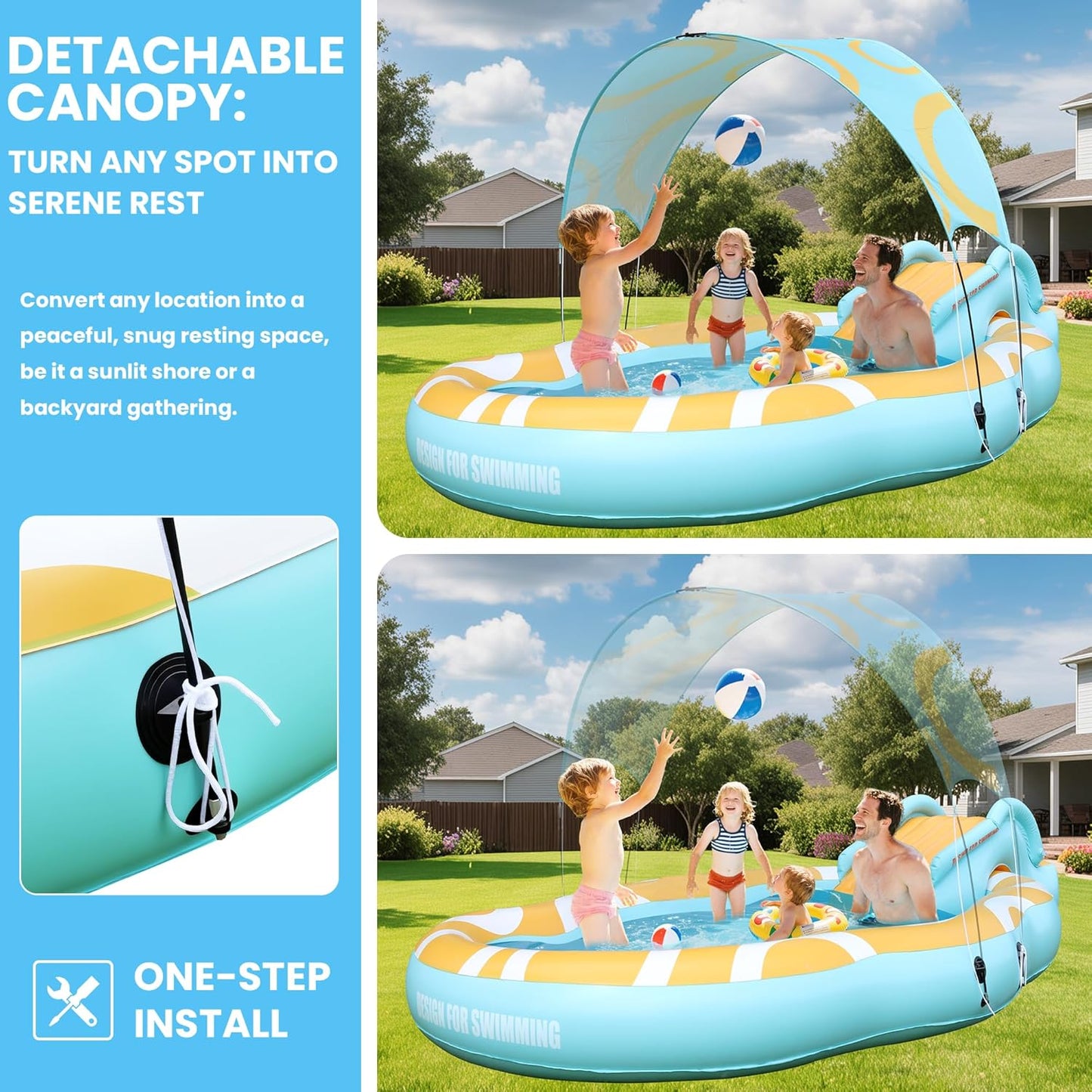 🏊‍♂️Inflatable Kids Swimming Pool with Slide