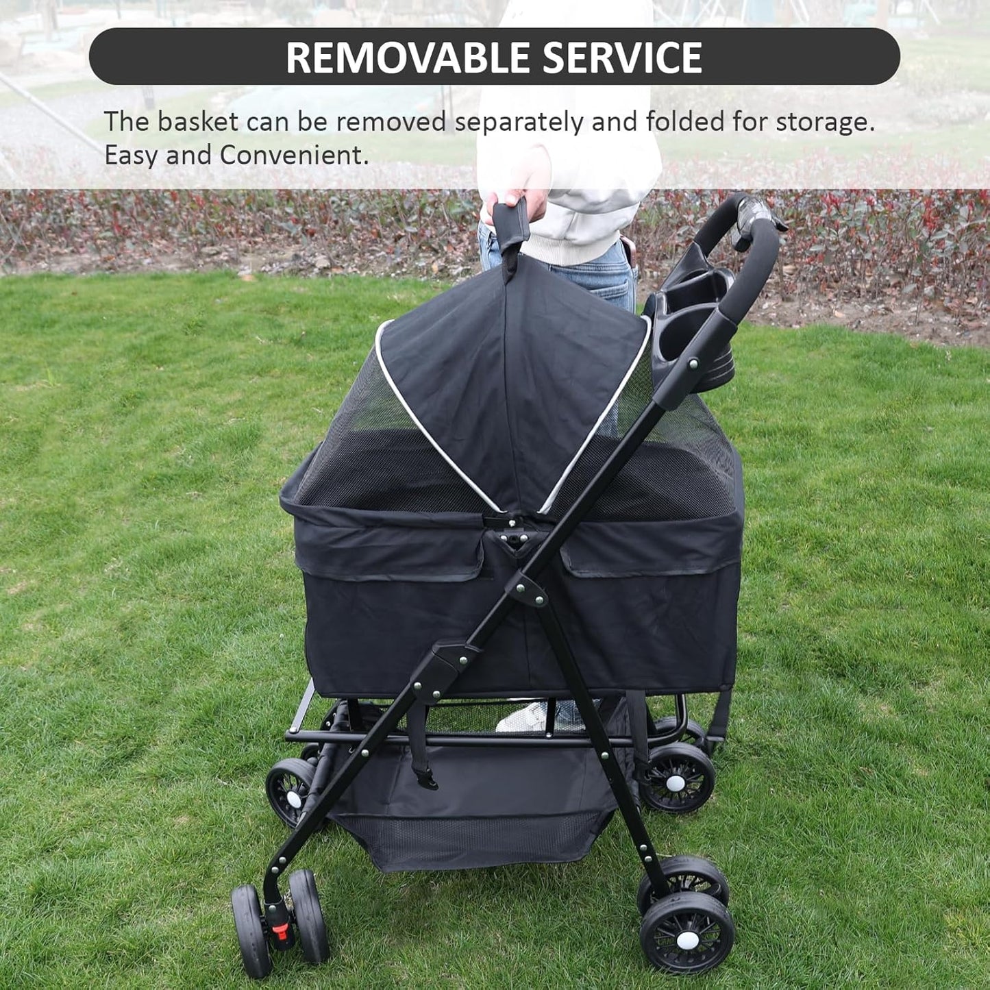 🐾 Pet Stroller | 4‑Wheel Foldable | For Cats & Small Dogs