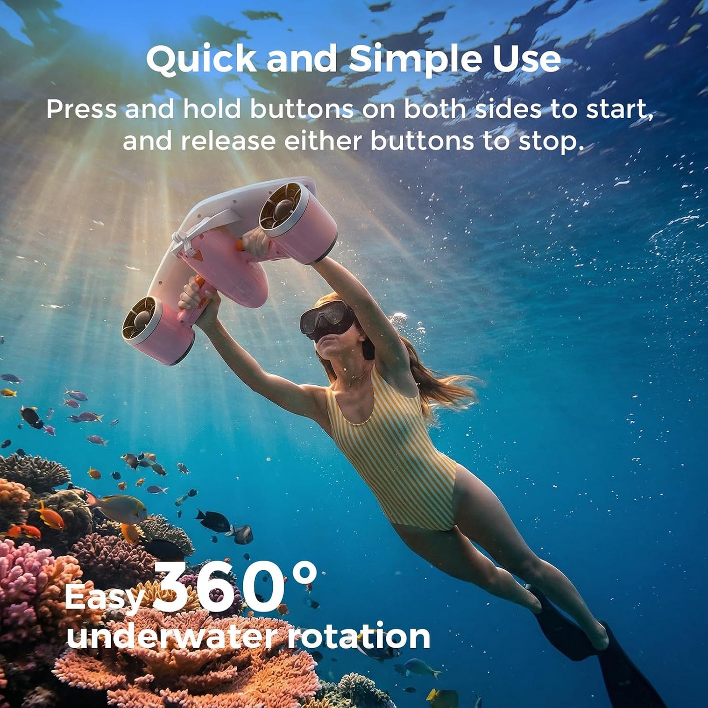 🚀 Underwater Scooter with Camera Mount – Dual Motors, 22 lbf Thrust, 45 Min Runtime, 131ft Waterproof