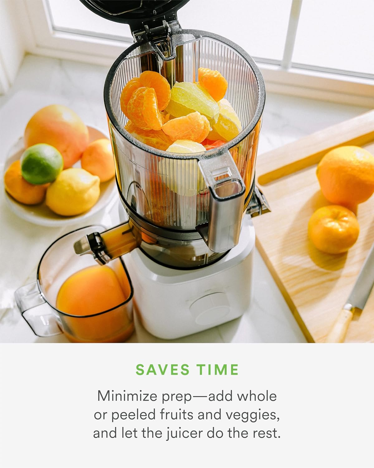 🍏 Cold Press Juicer | Self-Feeding Wide Chute | Hands-Free | 50 RPM | Easy Clean