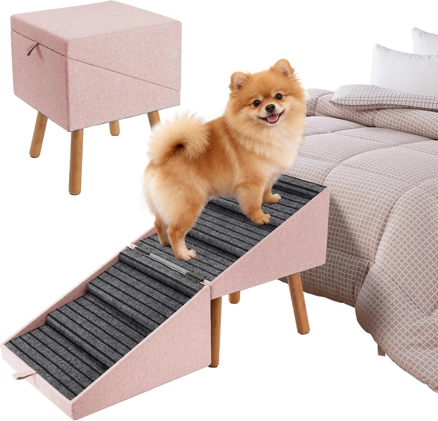 🐾 Foldable 2‑in‑1 Dog Ramp & Stairs