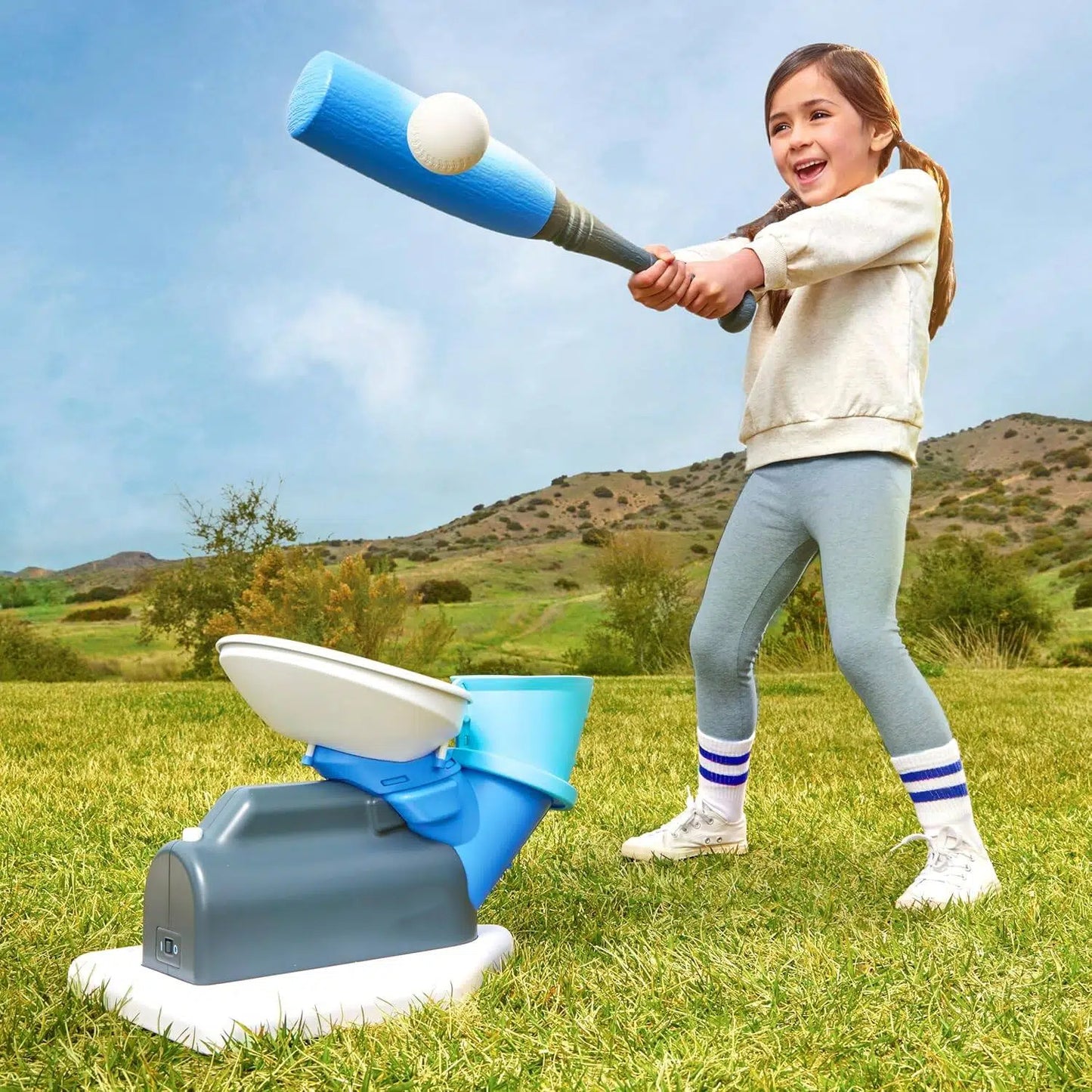 ⚾ 2‑in‑1 Pop ’n Pitch Trainer – Automatic Pitching Machine for Kids Ages 3+