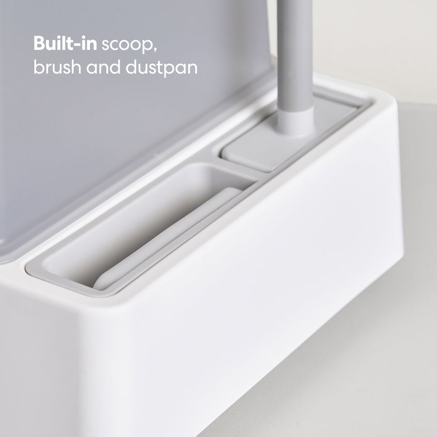 🐾Modern Open‑Top Litter Box – Built‑In Cleaning Tools, High Walls, Anti‑Stick Plastic