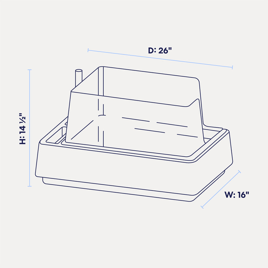 🐾Modern Open‑Top Litter Box – Built‑In Cleaning Tools, High Walls, Anti‑Stick Plastic